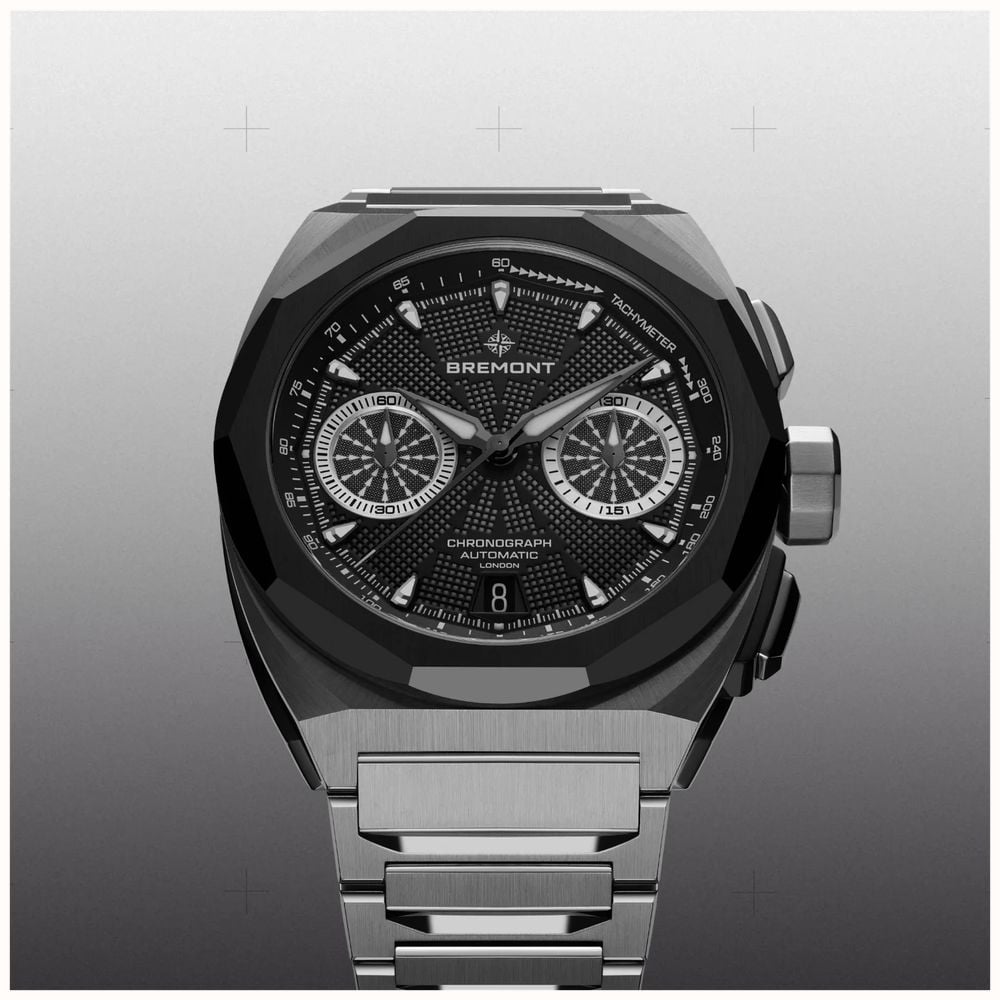 Bremont Supernova Chronograph Automatic (41mm) Black Galvanic Metal Dial / Stainless Steel Bracelet SN41-CHR-SS-BK-B - vista alternativa 3