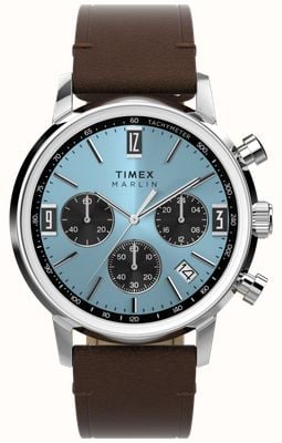 Timex Marlin Chronograph Tachymeter (40mm) Ice Blue Dial / Stainless Steel Bracelet TW2Y66600