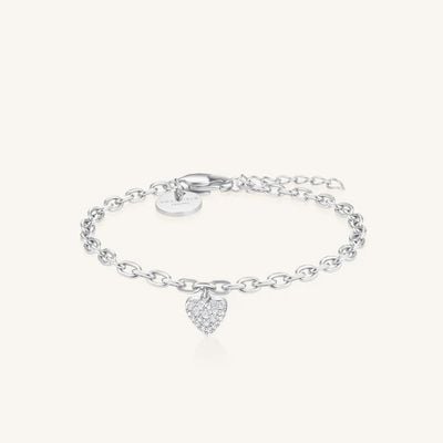 Rosefield Jewellery Chunky Heart Bracelet Silver Stainless Steel JBCHS-J1322
