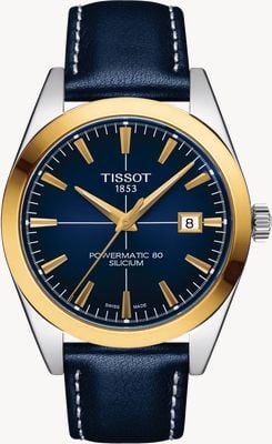 Tissot Gentleman powermatic 80 硅实心 18ct 金表圈 T9274074604101