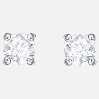 Swarovski Attract | Rhodium plated | White | Round | Stud Earings 5408436