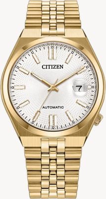 Citizen Tsuyosa 60 オートマチック（37mm）テクスチャード・サンレイ・シルバー・ダイアル / ゴールドPVDステンレススチール・ブレスレット NK0032-56A
