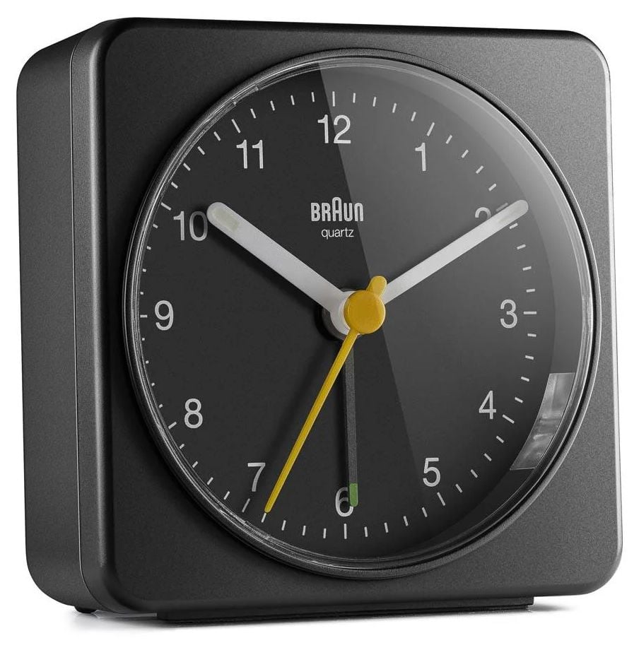 Braun RÃ©veil analogique classique BC03 - entiÃ¨rement noir montre