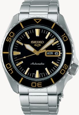 Seiko 5 sports skx blacktone redux (42,5 mm) esfera negra / brazalete de acero inoxidable SRPK99K1