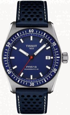 Tissot Pr516 パワーマティック 80 (38mm) ブルー文字盤 / ブルーレザーストラップ T1494071604100
