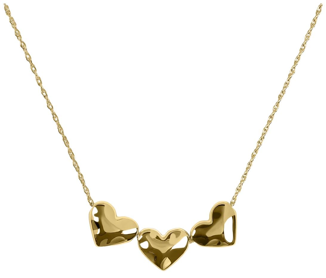 Radley Love Lane Triple Heart Gold Plated Hammered Jewellery