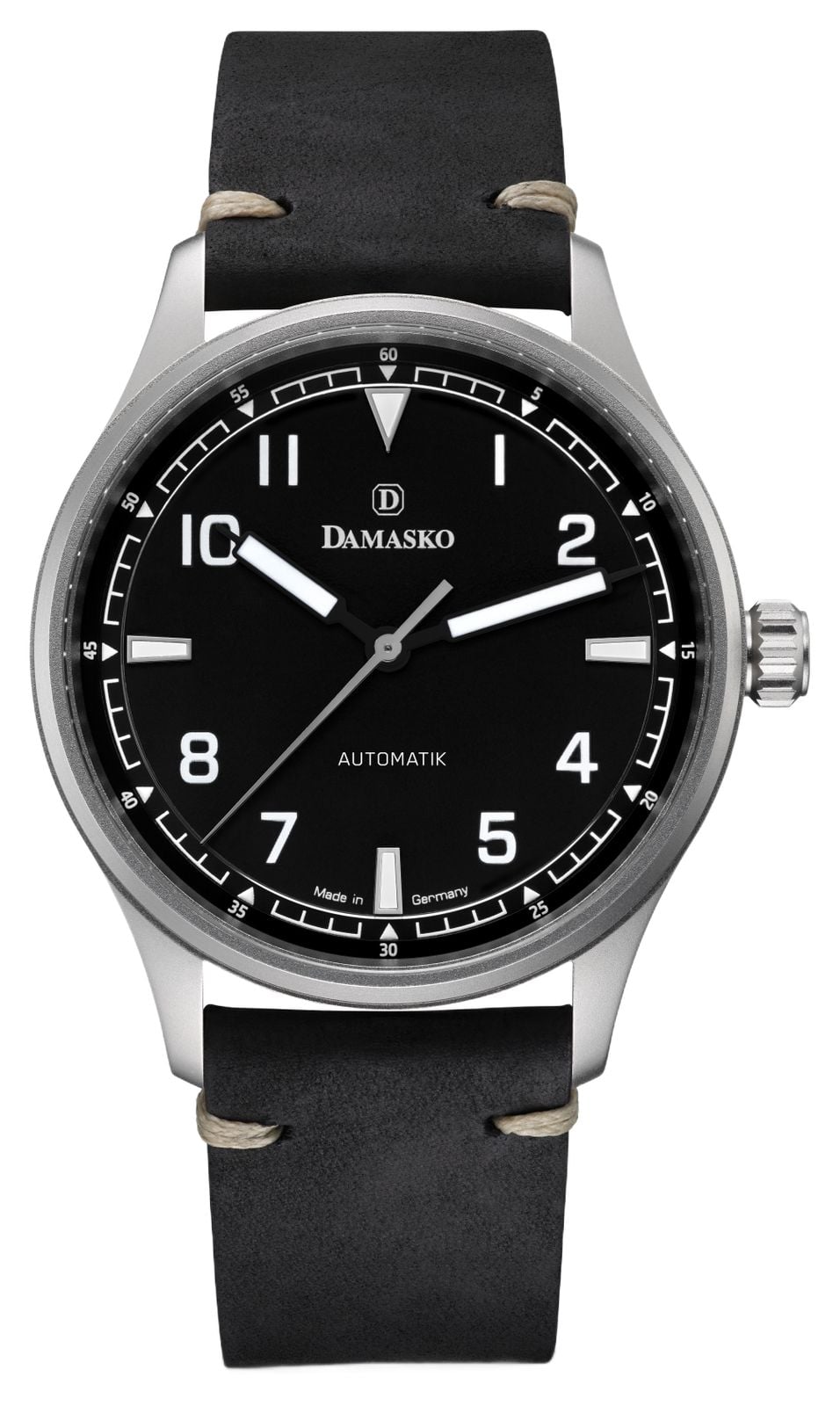 Damasko DF10 ThreeHand Automatic 39mm Black Dial   Watch