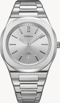 D1 Milano Ultra Thin Groovy Silver (39mm) Silver Sunray Dial / Stainless Steel Bracelet UHBJ02