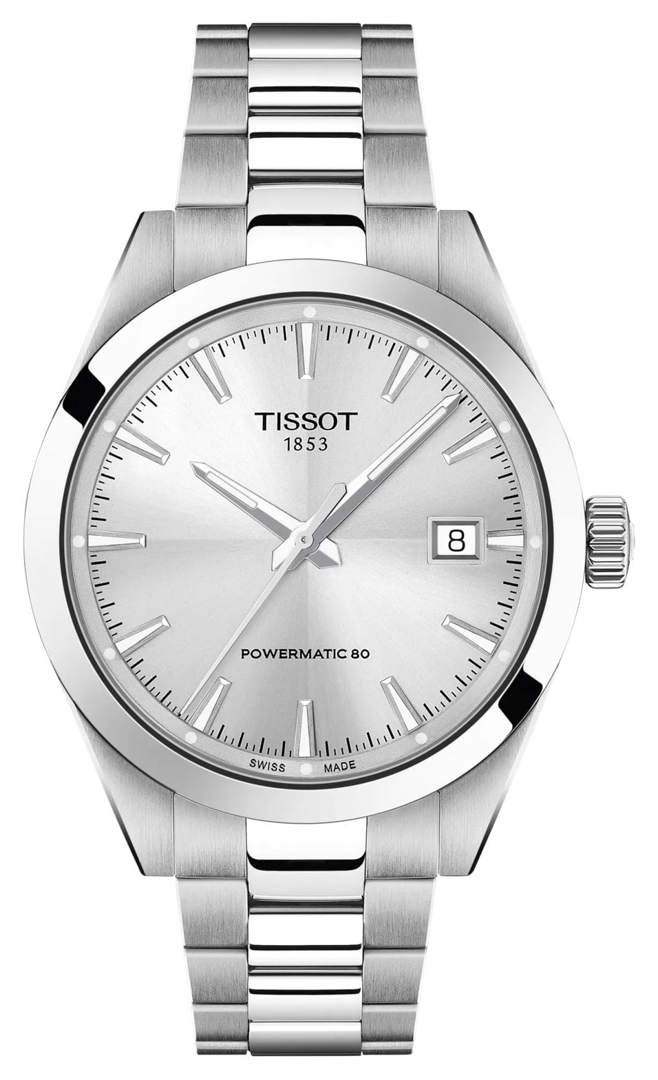 Tissot Gentleman Powermatic 80 (38 mm), cadran argent montre