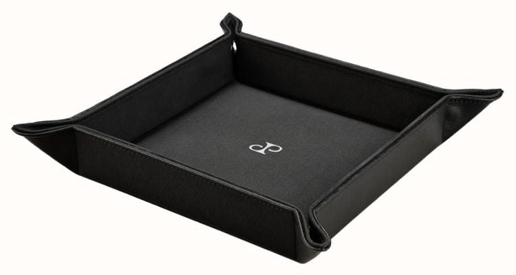 WOLF Philipp Snap Valet Tray - Black Leather 190208