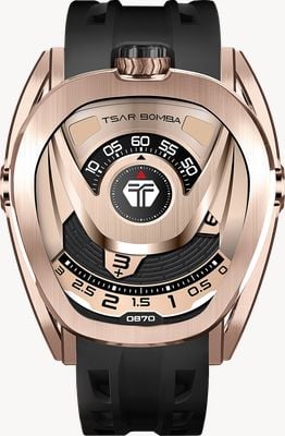 TSAR BOMBA Reactor Series Automatic Interchangeable Set (44mm) Rose-Gold Dial / Black FKM Rubber Strap TB8213A-07(1+2)SET