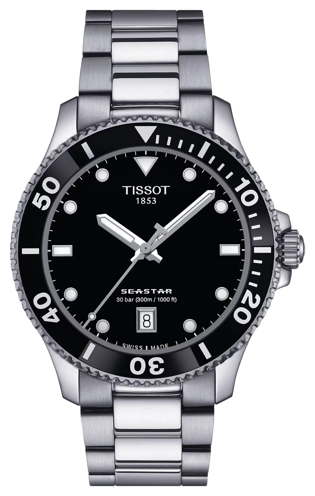 Tissot Seastar 1000 | 40 mm | cadran noir | bracelet montre