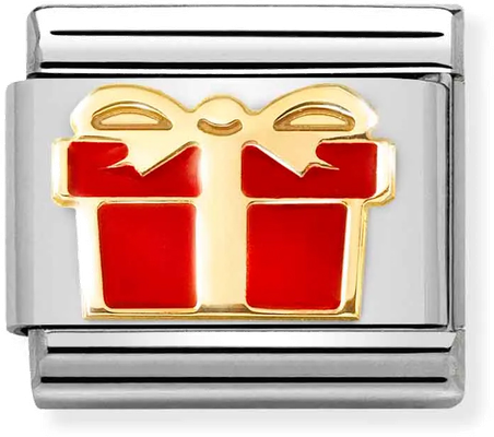 Nomination Classic Gift Box 18ct Gold & Steel Enamel Charm 030272/70
