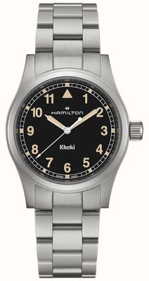 Hamilton Khaki Field Quartz (38mm) Black Dial / Stainless Steel Bracelet H69401131