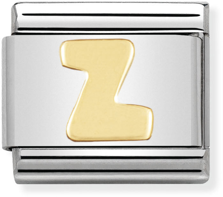 Nomination Classic Letter Z 18ct Gold & Steel Charm 030101/26