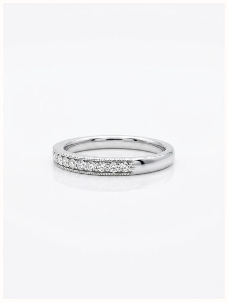 0.25ct Round Brilliant Natural Diamond Platinum Half Eternity Ring HET100072 - alternative Ansicht 2