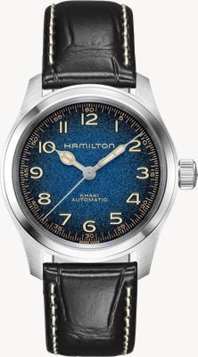 Hamilton Khaki Field Murph Automatik (38mm) Blaugrün-Farbverlauf Zifferblatt / schwarzes Lederarmband Standardgröße Herrengröße H70405740