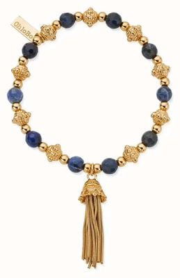 ChloBo Phases of the Goddess COMPASSION Sodalite Bracelet - Gold Plated GBSBB1132