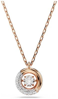 Swarovski Dextera Pendant Necklace White Crystals Rose Gold-Tone Plated 5692257