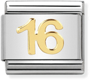 Nomination Classic 16 18ct Gold & Steel Charm 030109/35