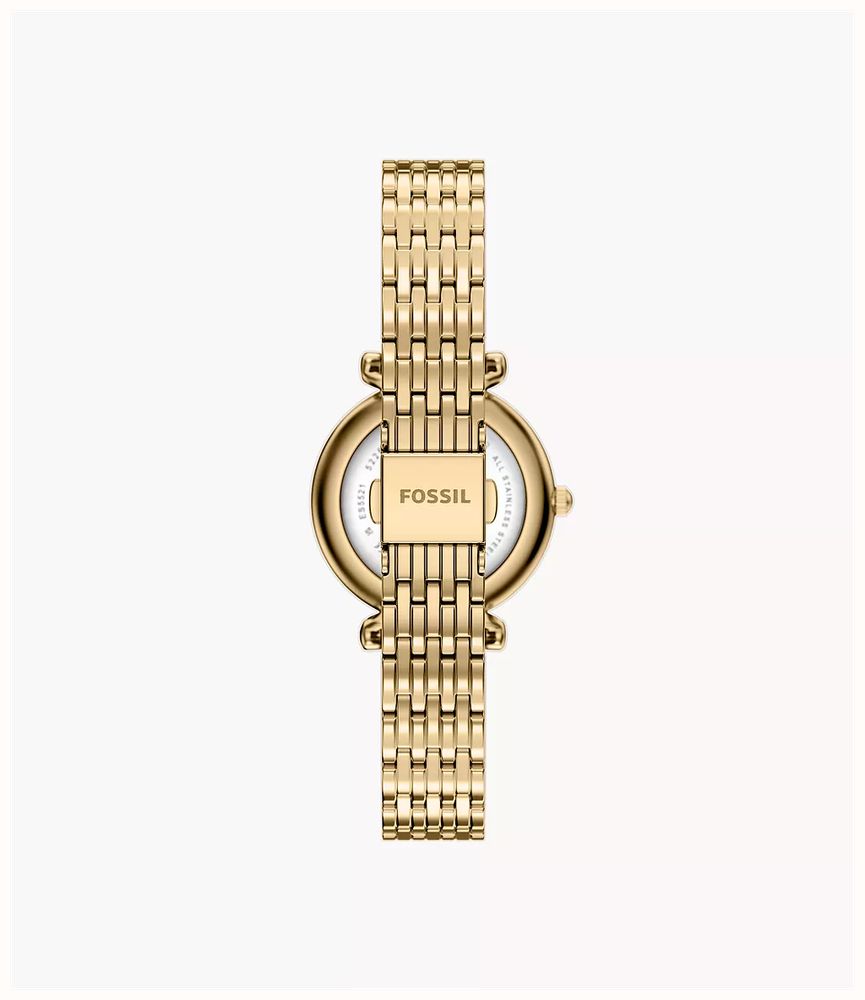 Fossil Carlie 28 mm Three-Hand Gold-Tone Stainless Steel ES5521 - vista alternativa 2