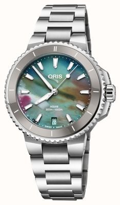 ORIS Aquis Date Upcycle Automatic (36.5mm) Multicoloured Recycled PET Dial / Stainless Steel Bracelet 01 733 7792 4150-07 8 19 05P