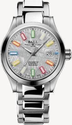 Ball Watch Company Engineer III Marvelight Chronometer Meteorite Rainbow (40 mm) silbernes Zifferblatt / Edelstahlarmband NM9026C-S46C-MSLR