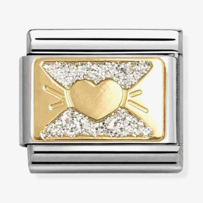 Nomination Classic Heart Bow Glitter Steel Enamel Charm 030224/11