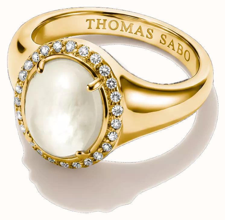 Thomas Sabo Halo ring with mother-of-pearl and white zirconia TR2542-M01-14-54 - vista alternativa 2