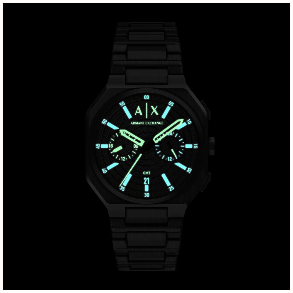 Armani Exchange Dual-Time Quartz (40mm) Black Dial / Black PVD Stainless Steel Bracelet AX1478 - 別ビュー 4