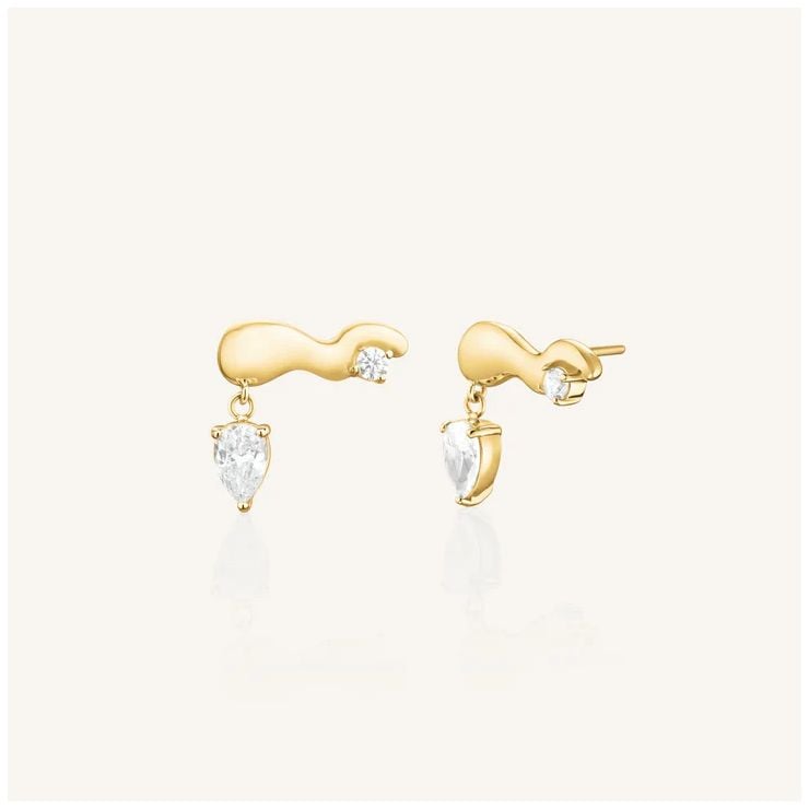 Rosefield Jewellery Boucles d'oreilles puces vague plaquÃ© bijoux
