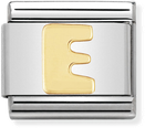 Nomination Classic Letter E 18ct Gold & Steel Charm 030101/05