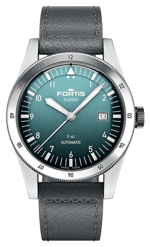FORTIS Flieger F41 Automatic Petrol 41mm Indigo Leather Watch