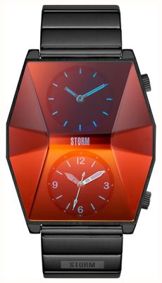 STORM ZAREX Dual-Dial Quartz (40.5mm) Slate Red Dial / Black PVD Stainless Steel Bracelet 47561/SL/R