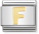 Nomination Classic Letter F 18ct Gold & Steel Charm 030101/06