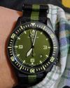 Customer picture of Elliot Brown Holton Professional Quartz (43mm) Green Dial / Olive Green Rubber Strap 101-002-R04