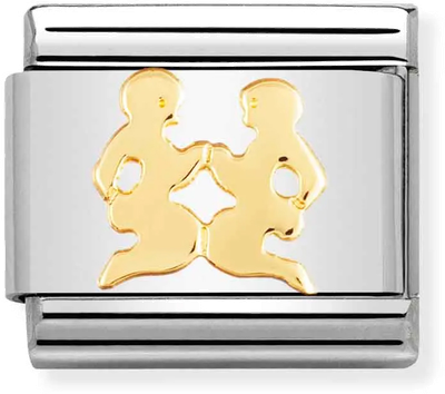 Nomination Classic Gemini ZODIAC Steel Charm With Yellow Gold 030104/03