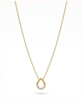 Bass International Diamond Jewel 18ct Yellow Gold Diamond Set Teardrop Necklace J63414