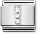 Nomination Classic Letter I Sterling Silver & Steel Cubic Zirconia Charm 330301/09