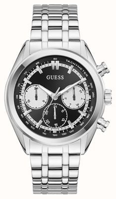 Guess DAWSON Multifunction (44mm) Black Sunray Dial / Stainless Steel Bracelet GW0971G1