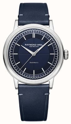 Raymond Weil Millesime automatique (39,5 mm) cadran bleu / bracelet cuir de veau bleu 2925-STC-50001