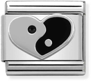 Nomination Classic Yin Yang Heart Sterling Silver & Steel Enamel Charm 330202/20