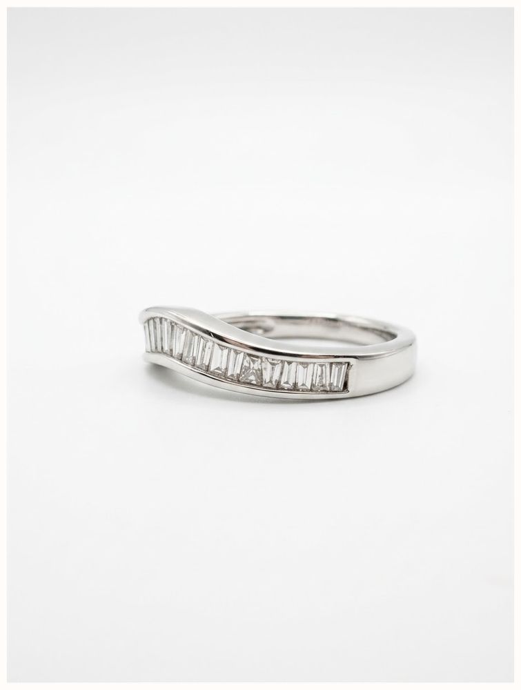 0.50ct Baguette Diamonds 10ct White Gold Wishbone Eternity Ring JM2806 - alternate view 2