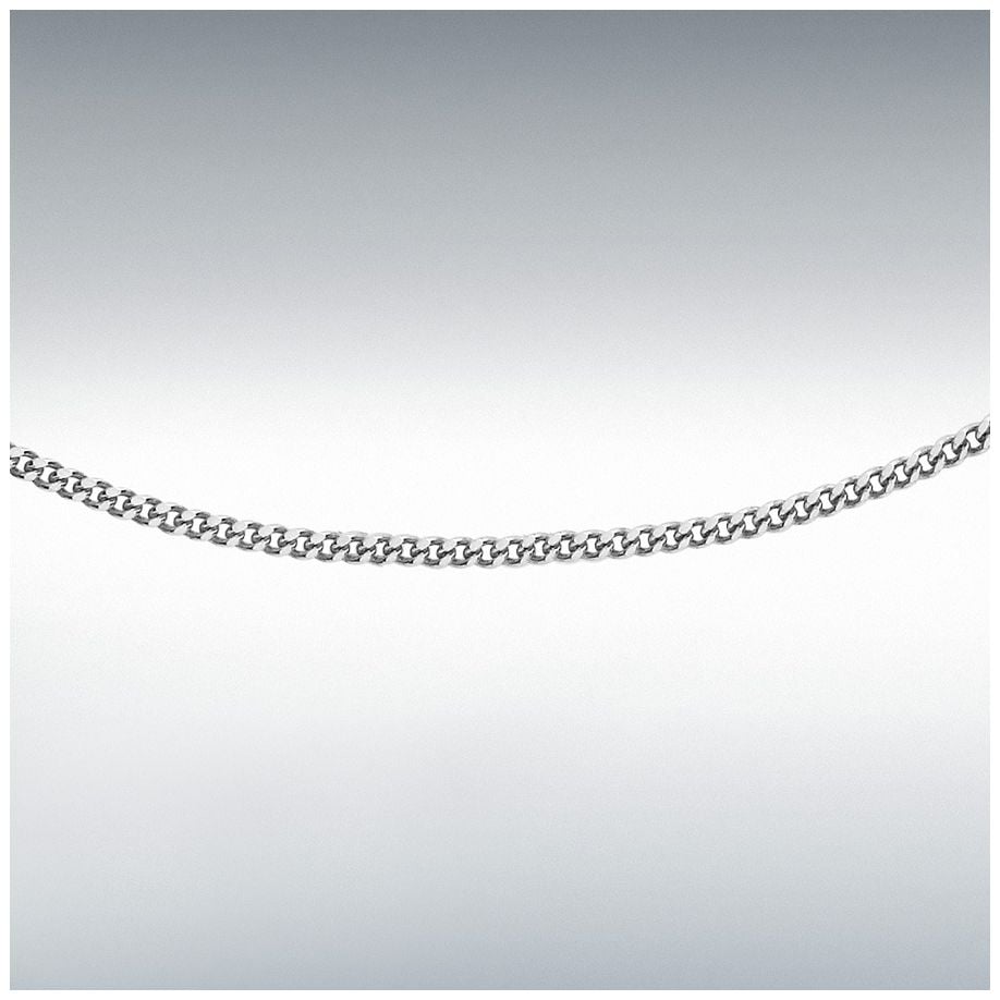 James Moore & Co 9ct White Gold 25 Diamond Cut Curb Chain Jewellery