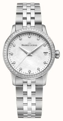 Maurice Lacroix 1975 Quartz Diamond (33mm) Mother-of-Pearl Dial / Stainless Steel Bracelet 751006-SD502-170-1