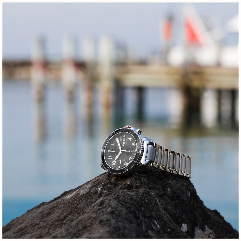 Emile Chouriet Challenger Deep Automatic Chronograph (43.5mm) Black Sunray Dial / Stainless Steel Bracelet 22.1169.G.6.AW.59.6 - widok alternatywny 10