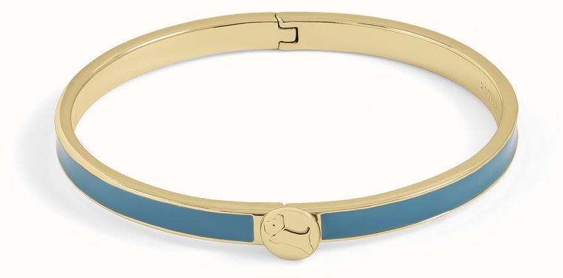 Radley Jewellery Gold-Tone Blue Insert Logo Clasp Bangle RYJ3266S