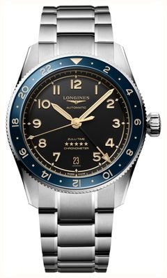 LONGINES Spirit Zulu Time GMT Automatic (39mm) Anthracite Dial / Stainless Steel Bracelet L38024606