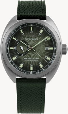 Out Of Order Torpedine ジェイド自動巻き (42mm) グリーン ギョーシェ文様ダイアル / グリーン レザーストラップ ウォッチ OOO.001-31.VE.GU