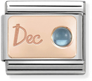 Nomination Classic December Birthstone Topaz 9ct Rose Gold & Steel Charm 430508/12